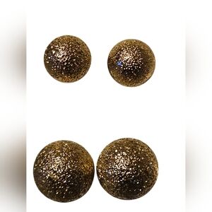 Gold Tone Star Dust  Studded Ball Earrings ~ (Set Of 2) NWOT